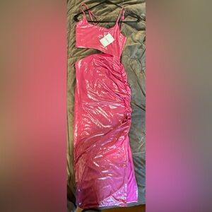 Sparkly pink cutout mini dress from Forever 21 in size S.